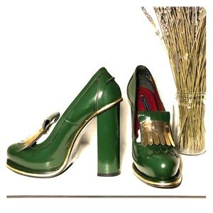 Tommy Hilfiger COLLECTION Green Leather Pumps 40